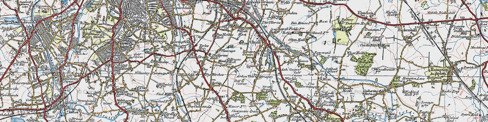 Old map of Kineton Green in 1921