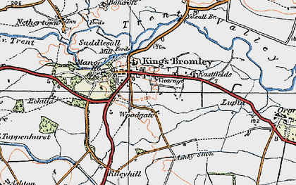 Old map of Woodgate in 1921