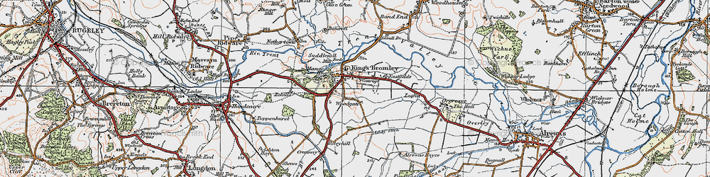 Old map of King's Bromley in 1921