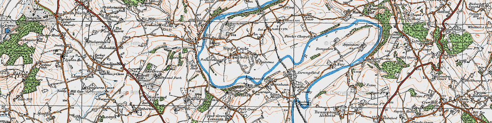 Old map of King's Caple in 1919