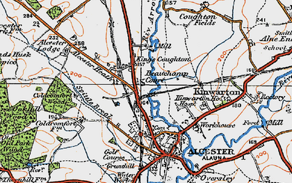Old map of King's Coughton in 1919