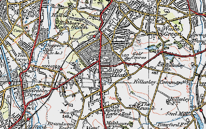 Old map of King's Heath in 1921