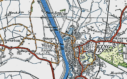 Old map of King's Lynn in 1922