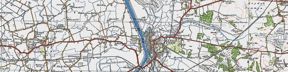 Old map of King's Lynn in 1922