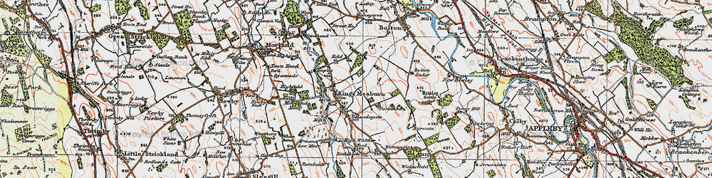 Old map of King's Meaburn in 1925