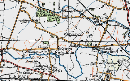 Old map of All Oaks Wood in 1920