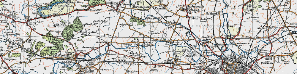 Old map of All Oaks Wood in 1920