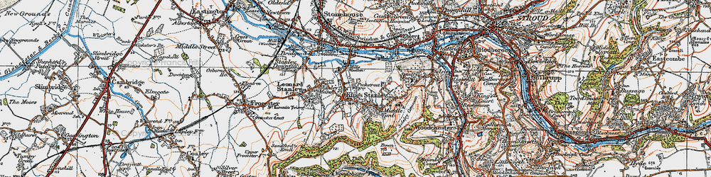 Old map of King's Stanley in 1919