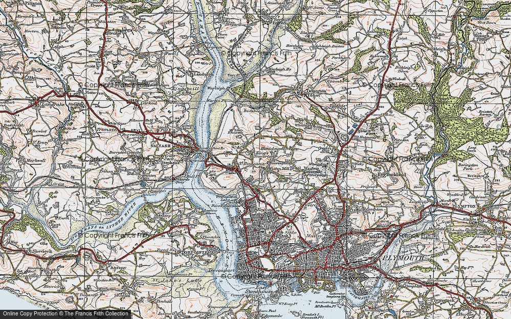 Old Map of King's Tamerton, 1919 in 1919