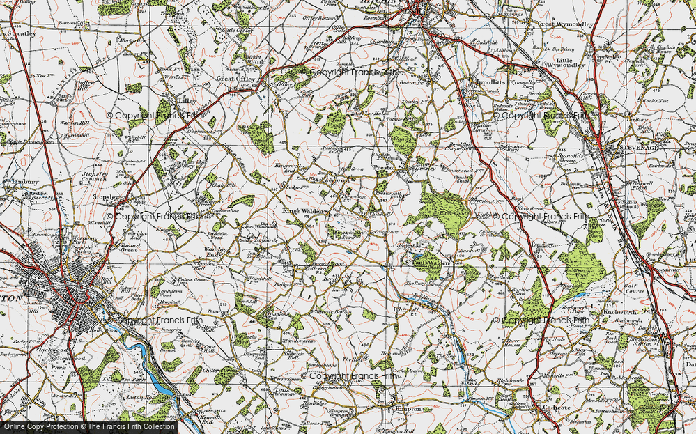 Old Map of King's Walden, 1920 in 1920