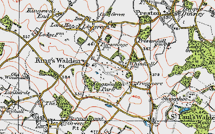 Old map of King's Walden in 1920
