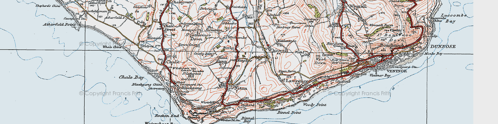 Old map of Kingates in 1919