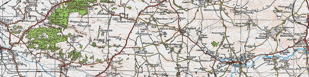 Old map of Kingdown in 1919