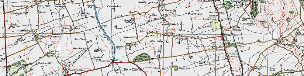 Old map of Kingerby in 1923