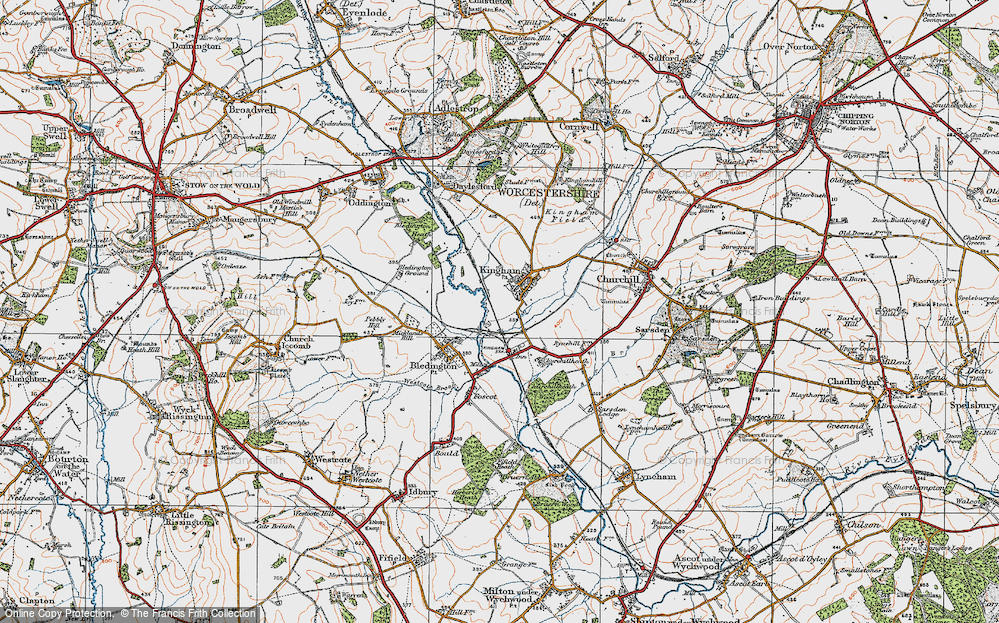 Old Map of Kingham, 1919 in 1919