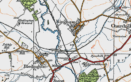 Old map of Kingham in 1919