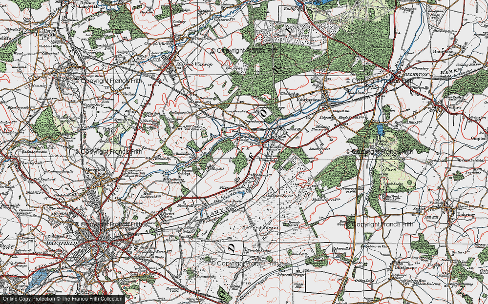 Old Map of Kings Clipstone, 1923 in 1923