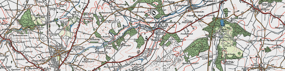 Old map of Kings Clipstone in 1923