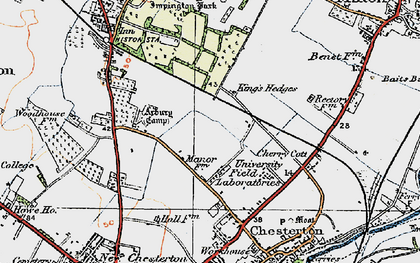 Old map of Kings Hedges in 1920