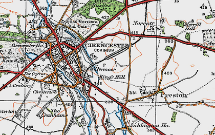 Old map of Kings Hill in 1919
