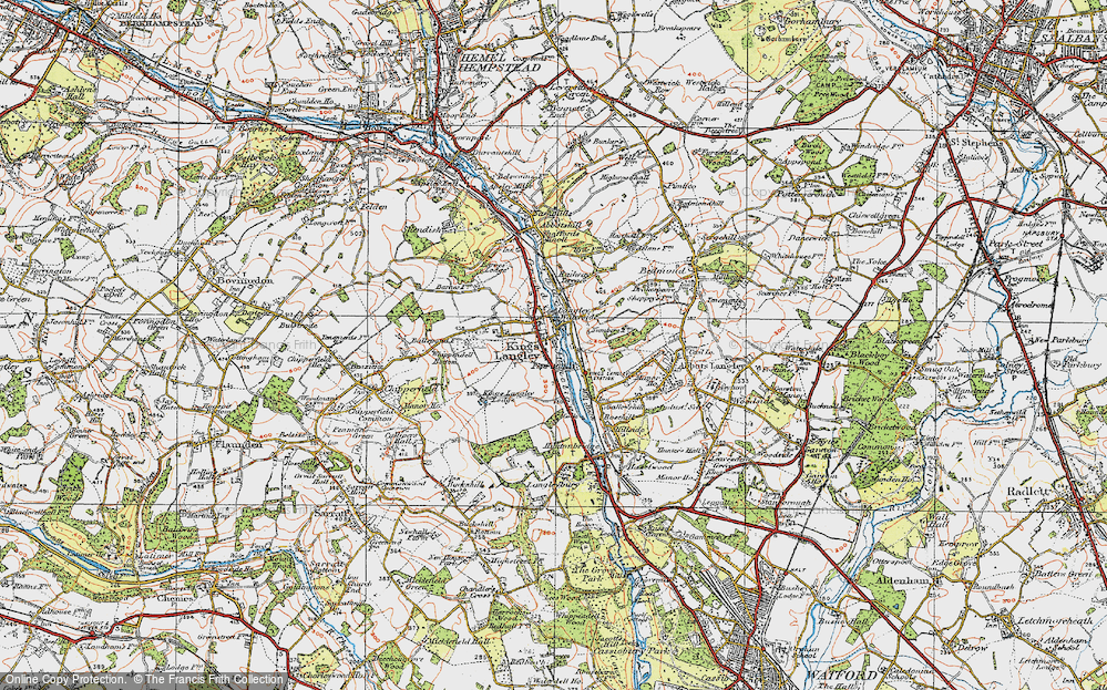 Old Map of Kings Langley, 1920 in 1920