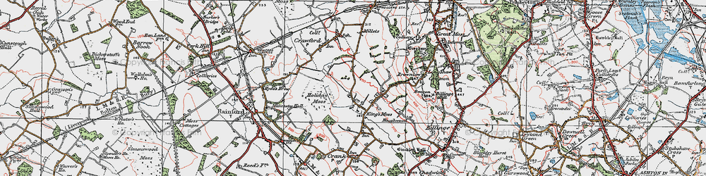 Old map of Kings Moss in 1923