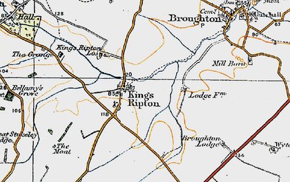 Old map of Kings Ripton in 1920