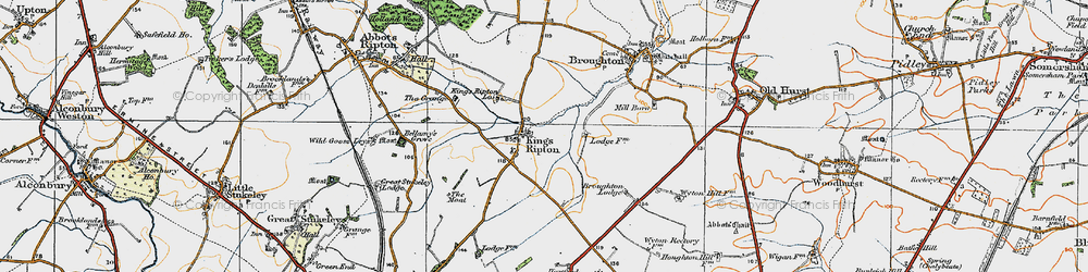 Old map of Kings Ripton in 1920