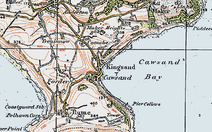 Old map of Kingsand in 1919