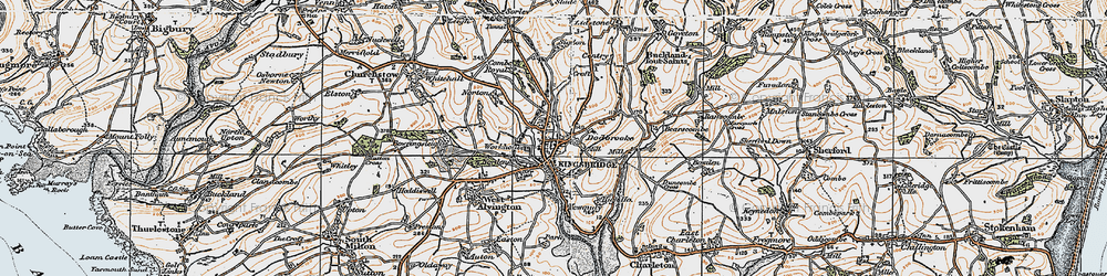 Old map of Kingsbridge in 1919