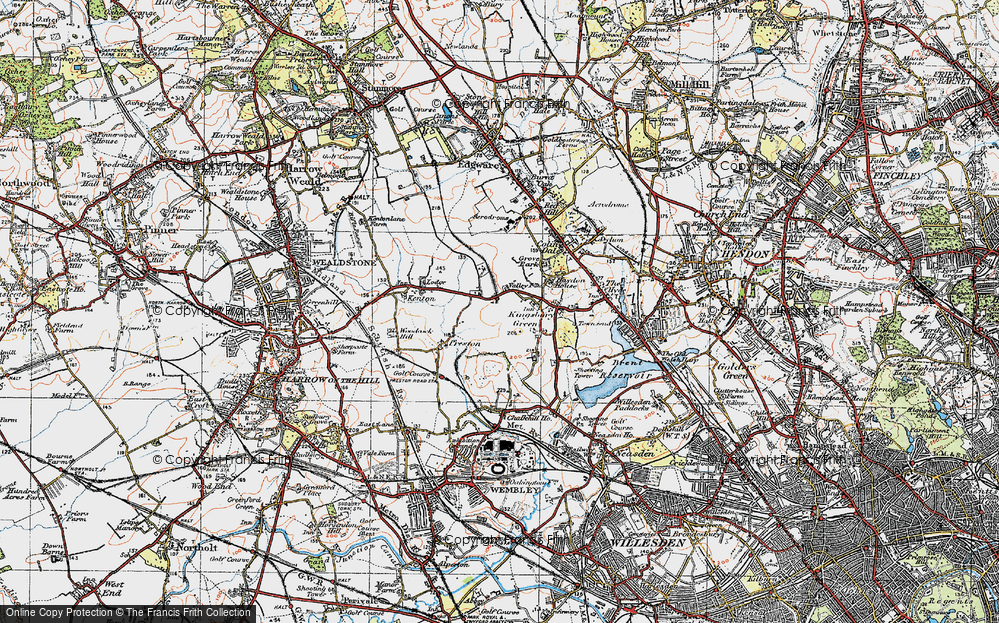 Old Map of Kingsbury, 1920 in 1920