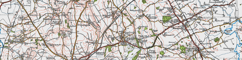 Old map of Kingsbury Regis in 1919