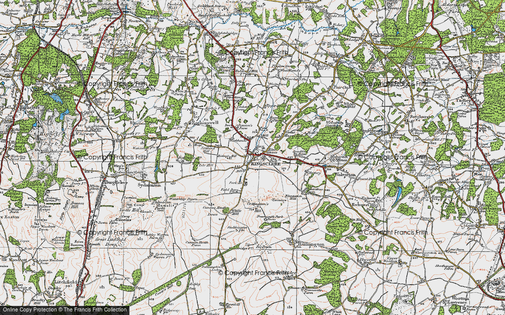 Old Map of Historic Map covering White Hill in 1919