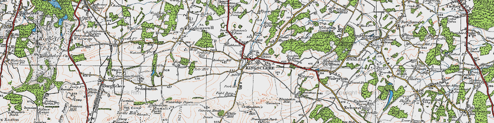 Old map of Kingsclere in 1919