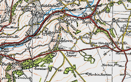 Old map of Kingsdown in 1919