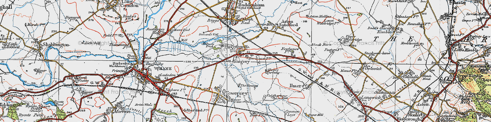 Old map of Kingsey in 1919