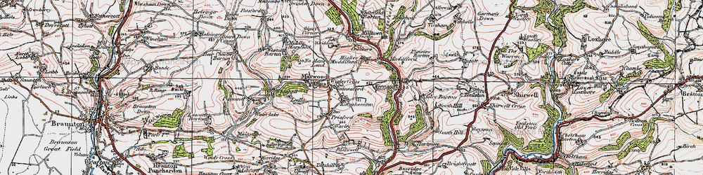 Old map of Kingsheanton in 1919