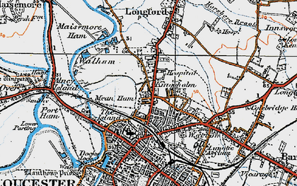 Old map of Kingsholm in 1919
