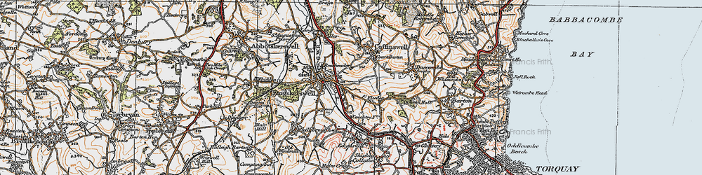 Old map of Kingskerswell in 1919