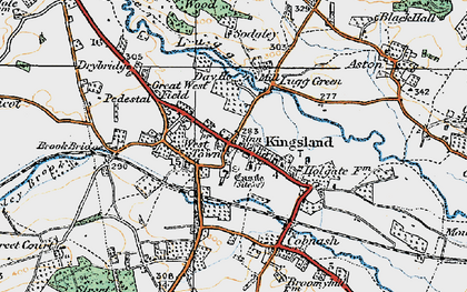 Old map of Kingsland in 1920