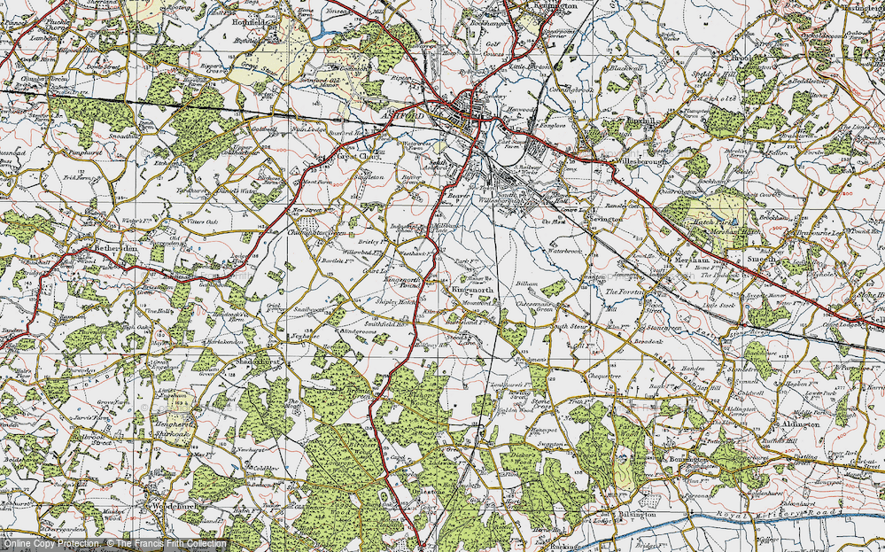 Old Map of Kingsnorth, 1921 in 1921
