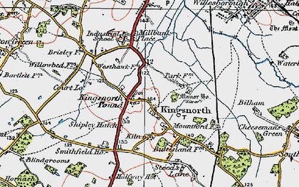 Old map of Kingsnorth in 1921