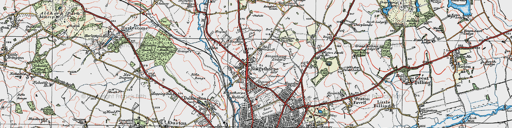 Old map of Kingsthorpe in 1919