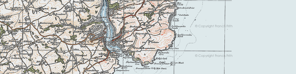 Old map of Coleton Fishacre in 1919