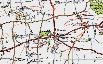 Old map of Kingston Bagpuize in 1919