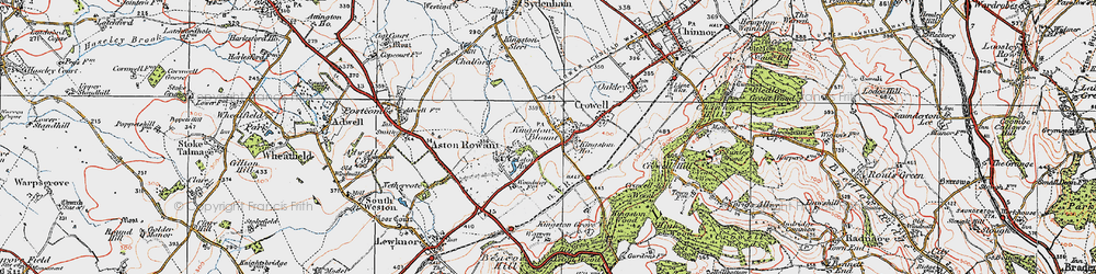 Old map of Kingston Blount in 1919