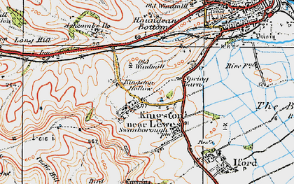 Old map of Kingston near Lewes in 1920