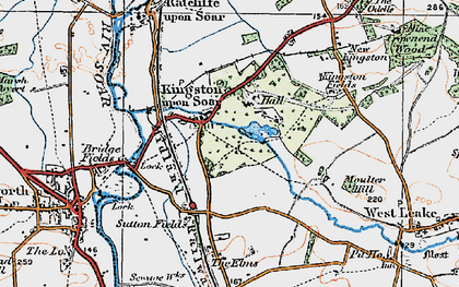 Old map of Kingston on Soar in 1921