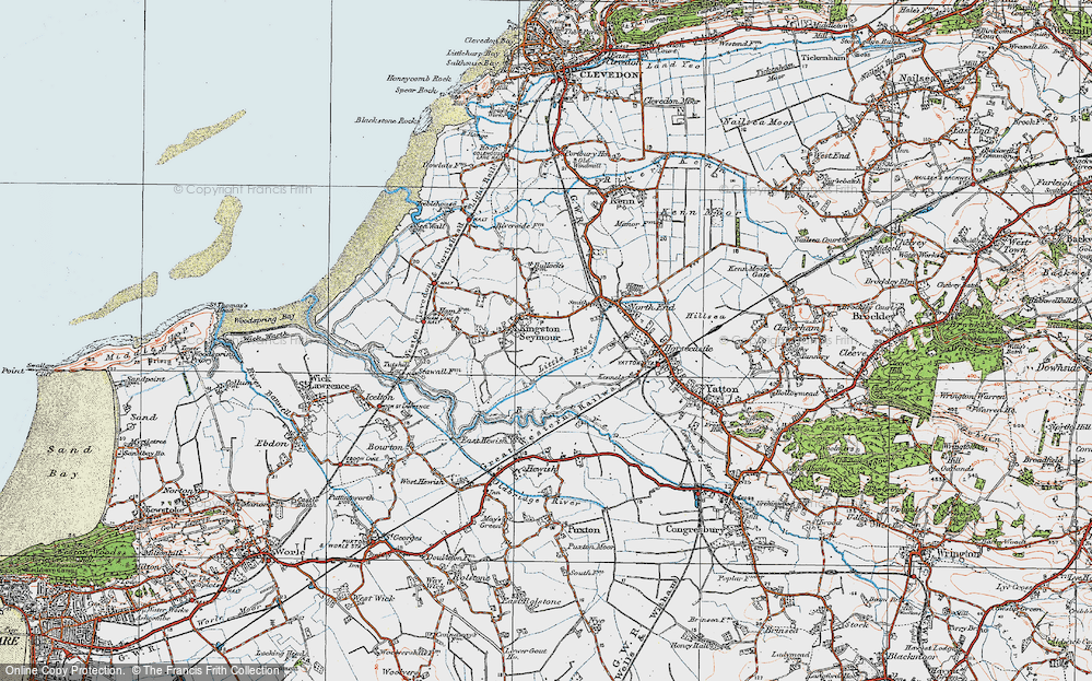 Old Map of Kingston Seymour, 1919 in 1919