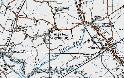 Old map of Kingston Seymour in 1919